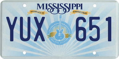MS license plate YUX651