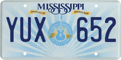 MS license plate YUX652