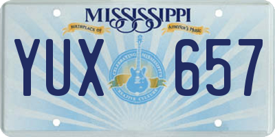 MS license plate YUX657