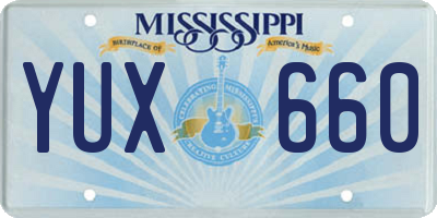MS license plate YUX660