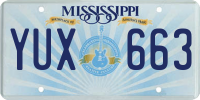 MS license plate YUX663
