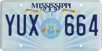 MS license plate YUX664