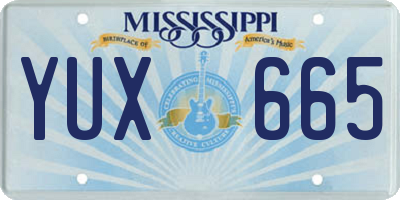 MS license plate YUX665