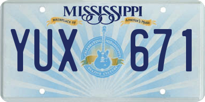 MS license plate YUX671
