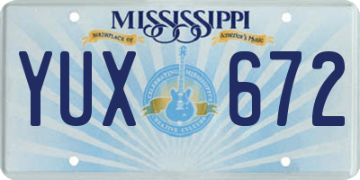 MS license plate YUX672