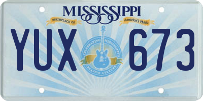 MS license plate YUX673
