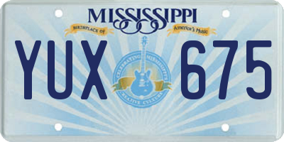 MS license plate YUX675