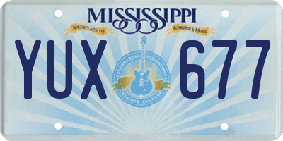 MS license plate YUX677
