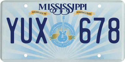 MS license plate YUX678