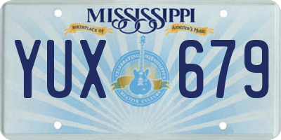 MS license plate YUX679