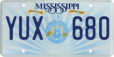 MS license plate YUX680
