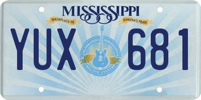 MS license plate YUX681