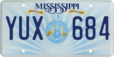 MS license plate YUX684