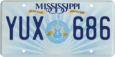 MS license plate YUX686