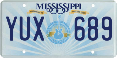 MS license plate YUX689