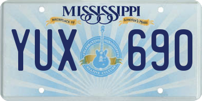 MS license plate YUX690