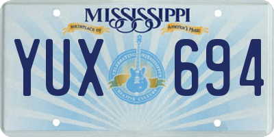 MS license plate YUX694