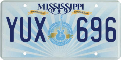 MS license plate YUX696