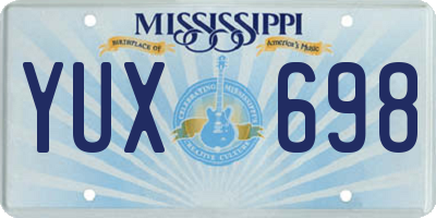 MS license plate YUX698