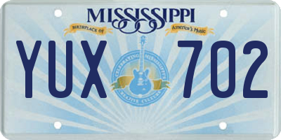 MS license plate YUX702
