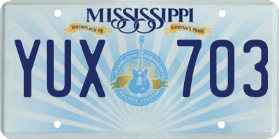 MS license plate YUX703