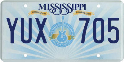 MS license plate YUX705