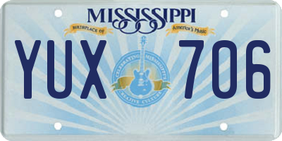 MS license plate YUX706