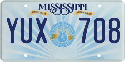MS license plate YUX708
