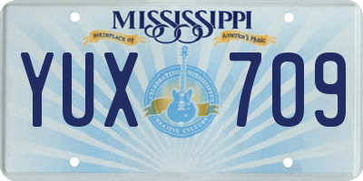 MS license plate YUX709
