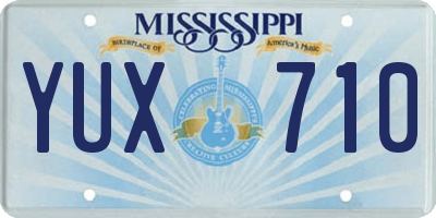 MS license plate YUX710