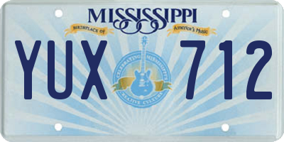 MS license plate YUX712