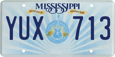 MS license plate YUX713