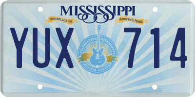 MS license plate YUX714