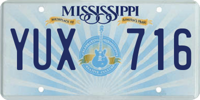MS license plate YUX716