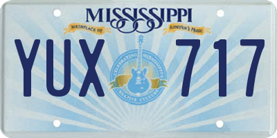 MS license plate YUX717