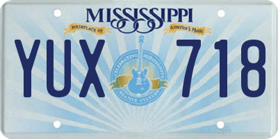 MS license plate YUX718