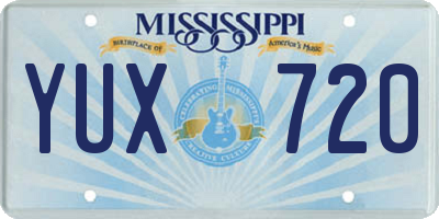MS license plate YUX720