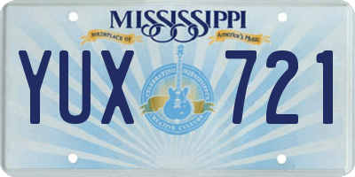 MS license plate YUX721