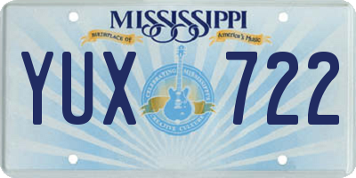 MS license plate YUX722