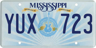 MS license plate YUX723