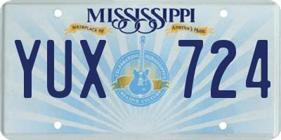MS license plate YUX724