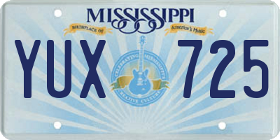 MS license plate YUX725
