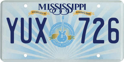 MS license plate YUX726