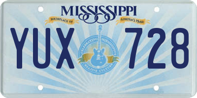MS license plate YUX728