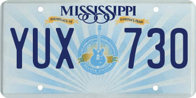 MS license plate YUX730