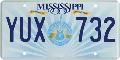 MS license plate YUX732
