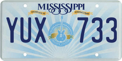 MS license plate YUX733