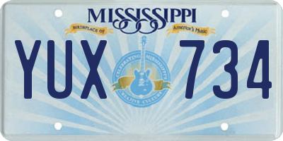 MS license plate YUX734