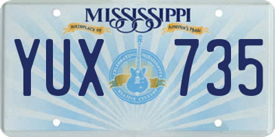 MS license plate YUX735
