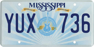 MS license plate YUX736